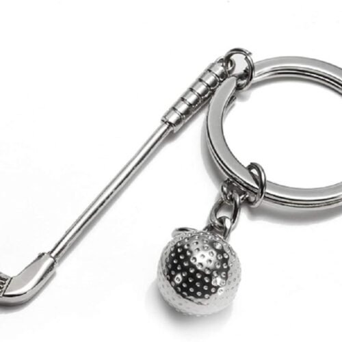 Keyring with Golf Clubs and Golf Balls
