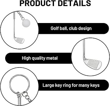 Keyring with Golf Clubs and Golf Balls