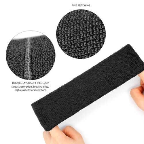Pack of 4 Polyester Cotton Headband Sports Accessories Non-Slip Elastic Band