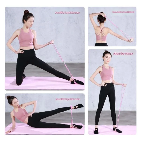 Elastic Yoga Puller Durable Sit Up Resistance Band Multi Function Tension Rope for Abdomen Waist Arm Yoga Stretching Rubber Loop Pull Rope Slimming Beauty Back Training Equipment