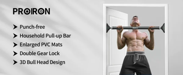 cn-11134208-820l4-mg7bis72l4i4eb.webp Door Pull Up Bar Doorway Frame Chin Up Bar from 72cm 97cm Home Gym Upper Body Workout Fitness Equipment Exercise Hanging Bar Portable Non slip Secure Grip 200KG No Screws