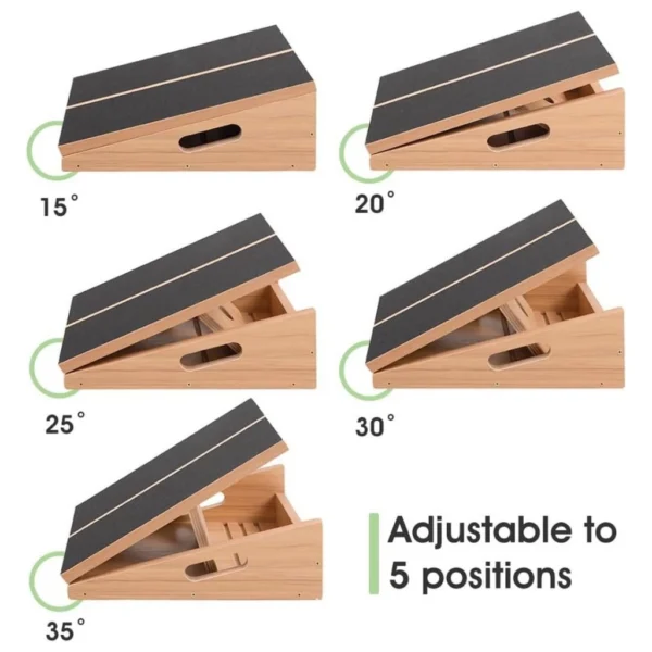Professional Wooden Slant Board Slant Board for Calf Stretch Foldable Adjustable Incline Board 5 Angles