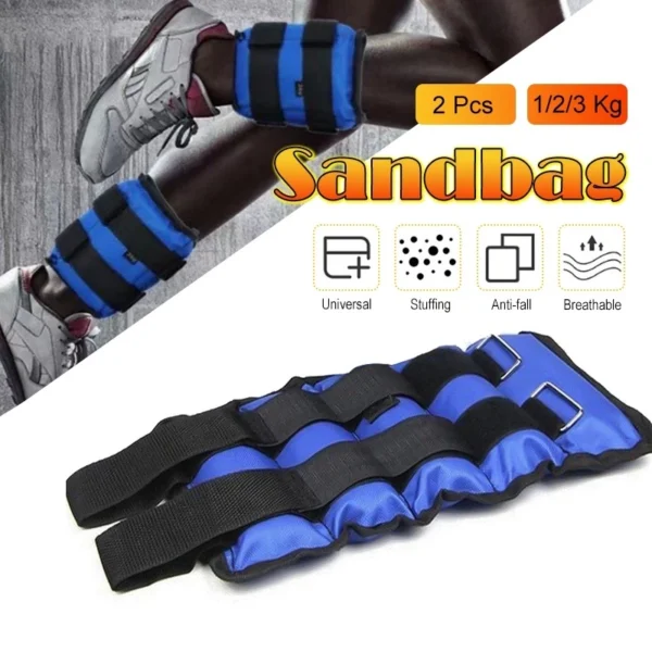 2pcs Ankle Weight 1 6KG Wrist Sand Bag Adjustable Arm Leg Running Brisk Walk Exercise Sandbag