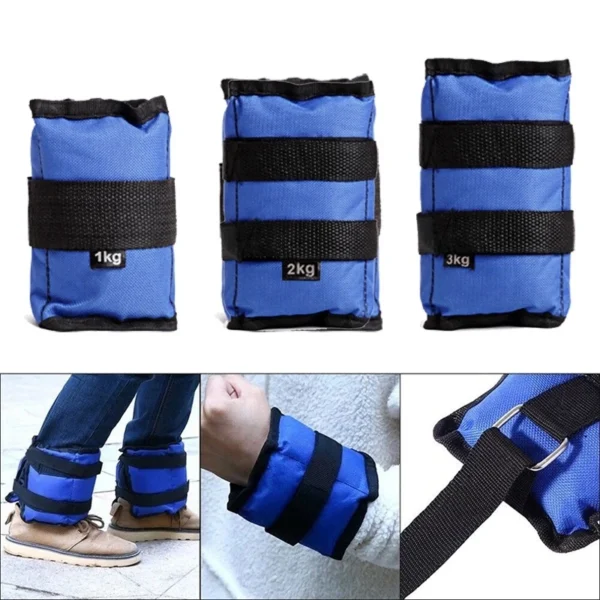 2pcs Ankle Weight 1 6KG Wrist Sand Bag Adjustable Arm Leg Running Brisk Walk Exercise Sandbag