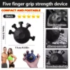 Finger Gripper Gripster Silicone Finger Exerciser Trainer with 6 Resistant Level Hand Wrist Band Strengthener