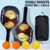 Pickleball Paddle and Racket Set Beginner Wood Racket with Cushion Grip 2 Rackets 4 Balls 1 bag
