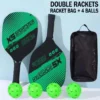 Pickleball Paddle and Racket Set Beginner Wood Racket with Cushion Grip 2 Rackets 4 Balls 1 bag