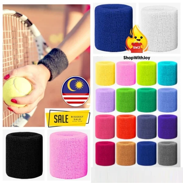 Basketball Unisex Cotton Sweat Band Headband Sweatband Wristband Wrist Sport Band Badminton Wrist