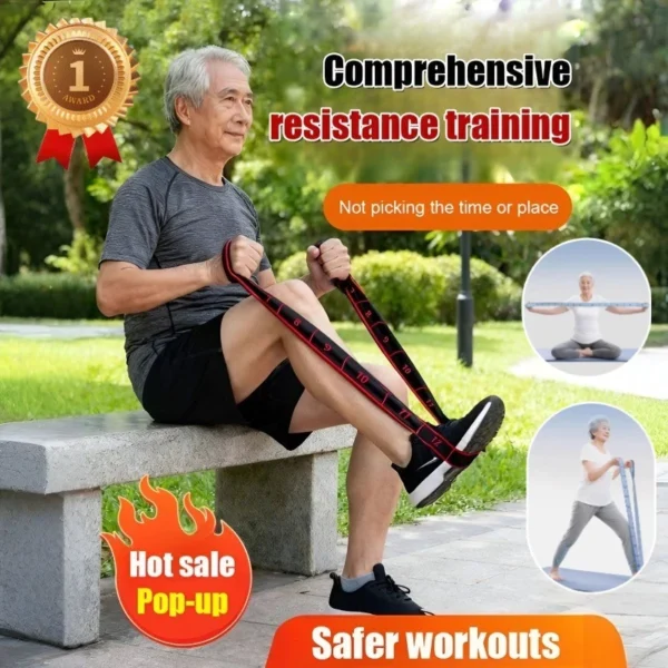 Elastic Yoga Strap Resistance Band Stretching Band for Waist Leg Strength Training